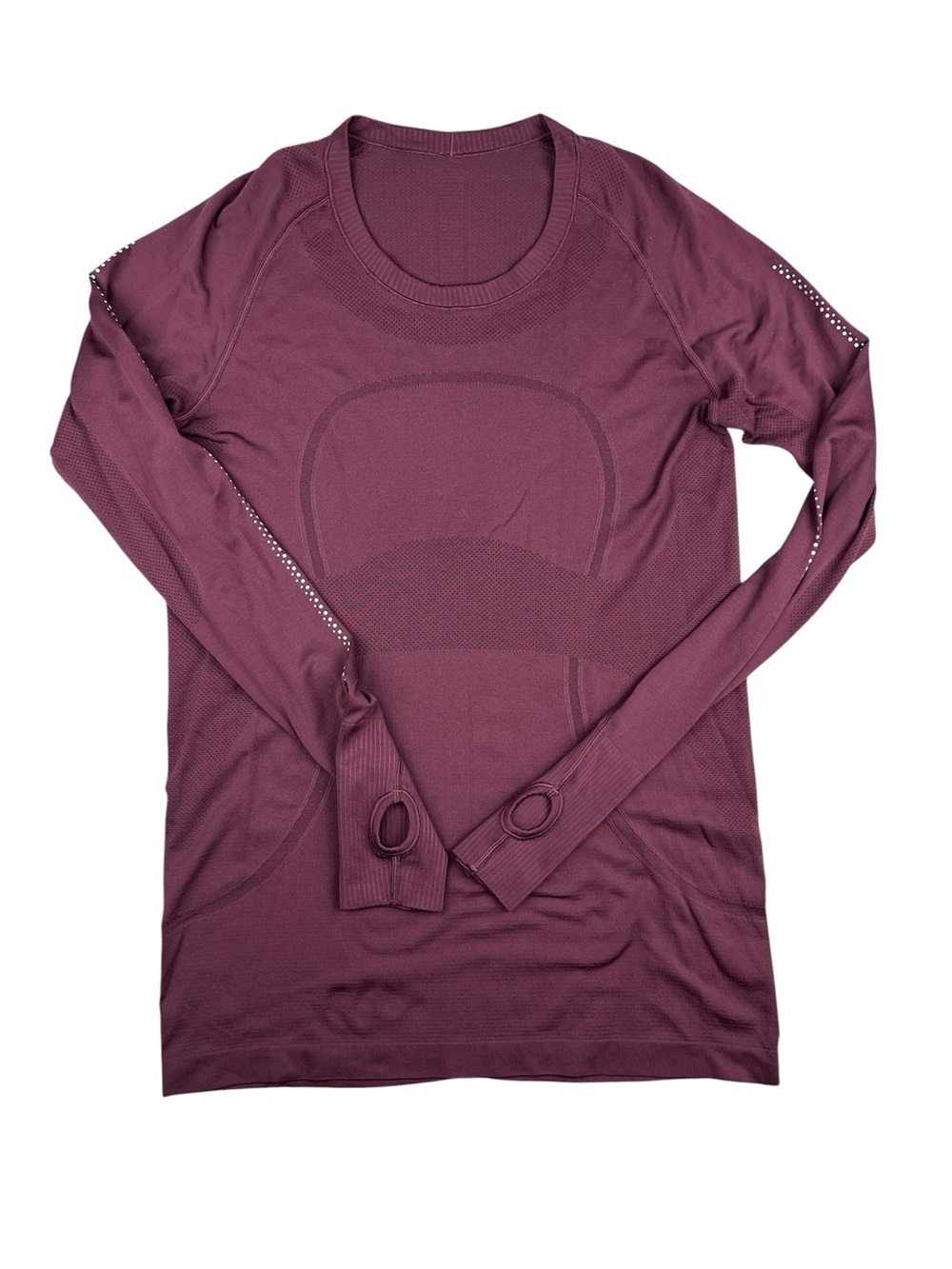 Lululemon Swiftly Tech Top Womens 12 Long Sleeve Plum Purple Thumbholes Active - Picture 2 of 11